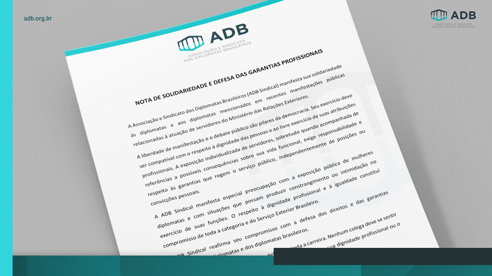Nota 05/2026 - Solidariedade e defesa das garantias profissionais