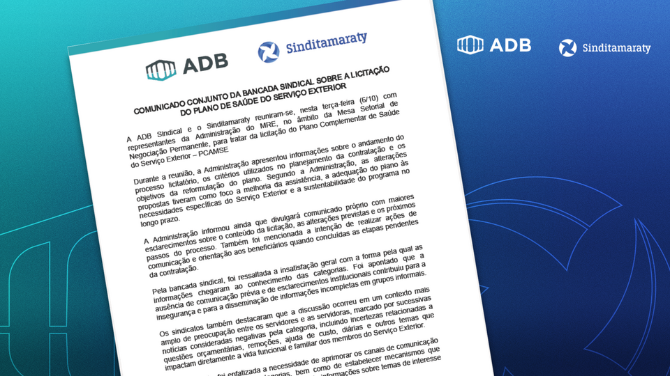 COMUNICADO CONJUNTO - Licitação do seguro-saúde: sindicatos cobram transparência e participação